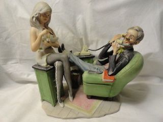   Japan Porcelain Art Sculpture RISQUE Dr Doctor Secretary Pucci Sig