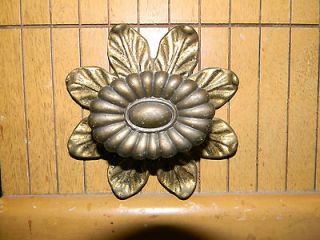 lot of 3 Vintage Brass finish Flower shaped cabinet/drawer/door handle 