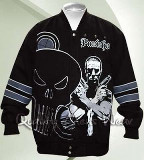 MTC 4 Sizes Marvel Punisher Black Gray Authentic Twill Jacket $165