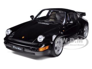PORSCHE 964 TURBO BLACK 1/24 DIECAST MODEL CAR BY WELLY 24023