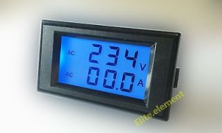 AC 300V 50A Blue LCD Amp Volt Combo Panel Meter Doesnt Require Power 