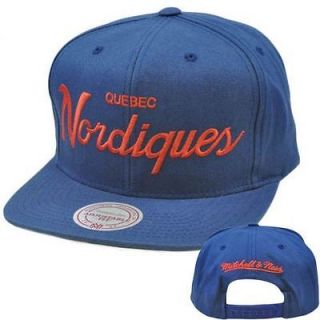   Ness Script Throwback Logo Snapback Hat NZ925 Quebec Nordiques