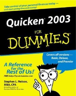 Quicken 2003 for Dummies by Stephen L. Nelson 2002, Paperback