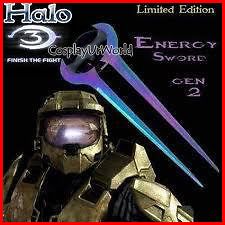 Halo 3 Covenant Titanium Color Energy Sword Replica GEN II w/ Wall 
