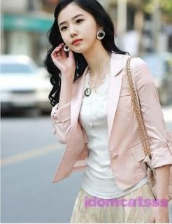 Pink Ladies Boho Boyfriend Cardigan Suit Jacket Blazer Top US sz XS S