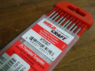 Weldcraft Tungsten Electrodes Red 2% Thoriated 1/8 X 7 #WT018X7