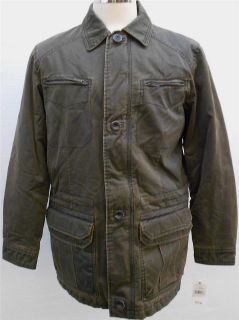 Rainforest Mens Garment Washed Vintage Hipster Jacket Brown Medium