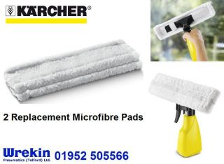 karcher wv50 window vacuum glass cleaner microfibre pads 2 for