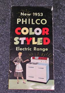   PHILCO Electric Stove Advertising Brochure RETRO COLOR STYLED RANGE