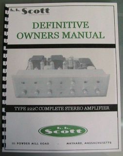 hh scott type 222c tube xpanded owners service manuals time
