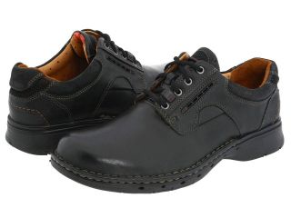 Clarks Mens Unstructured UN.RAVEL Black Leather Casual Lace Up Shoes 