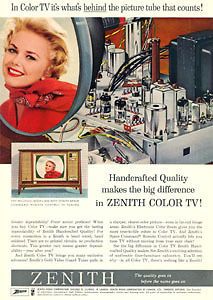 zenith color tv bellevue 6040 chassis 1962 ad from canada