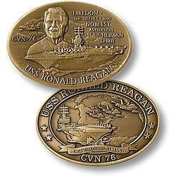 uss ronald reagan cvn 76 bronze oval coin time left