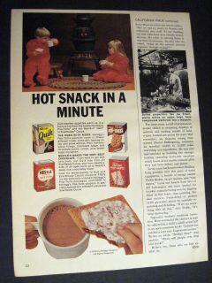   image of pajama kids w/ Nestle Quik & Pop Tarts 1970 Kellogg Print Ad