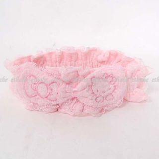 Hello Kitty Girls Plush Bowknot Bath Headband Hairband Hair Holder 