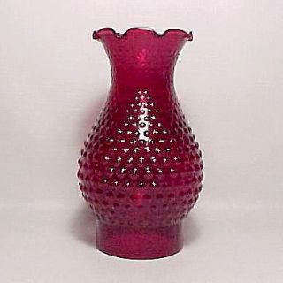 Ruby Red Hobnail 3 X 7 Kerosene Oil Lamp Chimney Shade Electric 