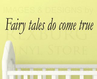Wall Decal Sticker Quote Vinyl Art Fairy Tales Come True Baby Girls 