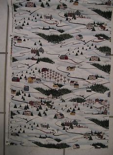 Yard Winter Snow Scene All Over Fabric Sewing Quilting Quilt 