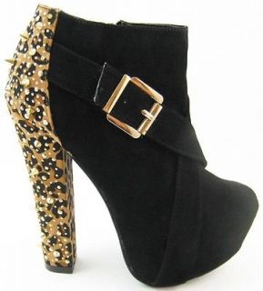 sexy black leopard alba ankle boots size 8 5 time