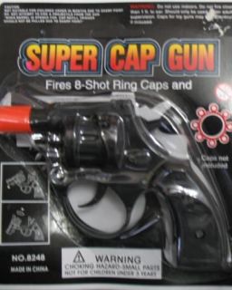 SUPER CAP GUN Toy Pistol Snub Nose Revolver ~ Fires 8 shot Ring Caps