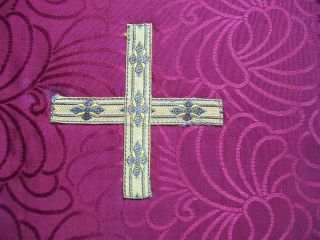 purple clergy burse vintage with gold ribbon cross time left
