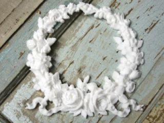 shabby n chic rose wreath cottage furniture appliques time left
