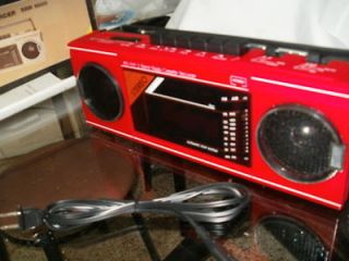 NEW VINTAGE 80s RETRO Red Radio cassette recorder rare BOOM BOX must 