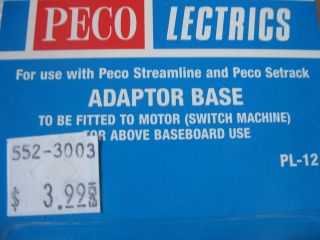 Peco Stock # PL 12 Adaptor Base for Switch Machine above table use