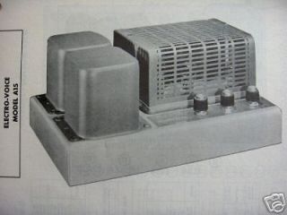 electro voice a15 amplifier photofact  5 00
