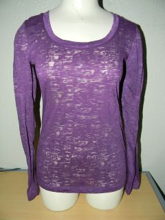   Apparel AGACI Juniors Purple Transparent Long Sleeve Shirt sz M