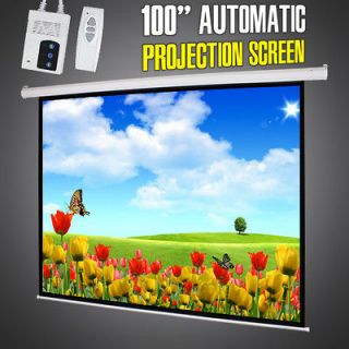   Motorized Electric Auto Projector Projection Screen Remote Control