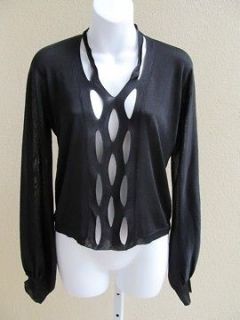 Yves Saint Laurent Rive Gauche Black Long Sleeve Sweater/Blouse​/Top 