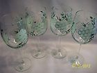 hand painted green grape water wine glasses one day shipping