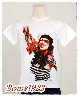   Girl Pin Up Punk Rock Lil wayne Graffiti Skateboard Pinup T shirt L