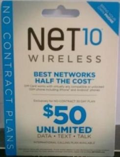 LOT 50 BRAND NEW Net10 Wireless SIM Cards Sealed in Retail Package