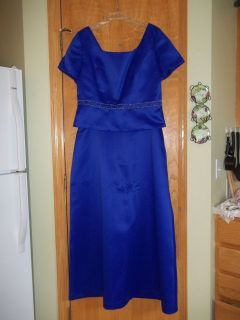 EUC~ B2 Blue/Purple Long Skirt & Blouse w/embroider bead pearl 