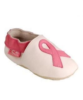 Roper Breast Cancer Awareness White & Pink Ribbon Booties Newborn 