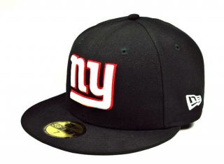 NFL NEW ERA 59FIFTY fitted NEW YORK GIANTS CUSTOM BLACK HAT CAP 6 7/8 