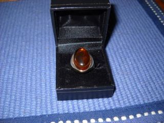 15ctw genuine amber 14k yellow gold ring size 7
