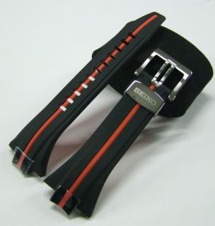 new seiko b14 sportura black red rubber band strap 4a1t1jt