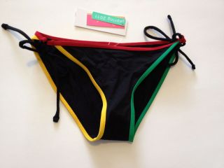 Raisins Rasta Side Tie Stringer Bikini Swimsuit Bottom SZ. L NWT $30 