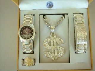 Charles Raymond $ Logo Watch Necklace Ring Bracelet WOW