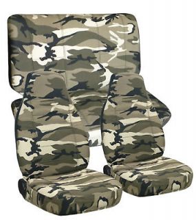 JEEP WRANGLER YJ SEAT COVERS IN CAMO #13 FRONT AND REAR choose color