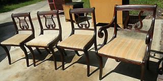 solid mahogany duncan phyfe harp back dinning chairs time