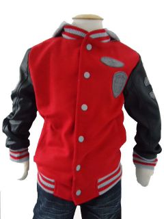 Boys Designer Jacket Baseball Red Brave soul harvard College All Sizes