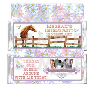 GIRL HORSIN AROUND HORSELAND BIRTHDAY PARTY candy bar wrappers Party 