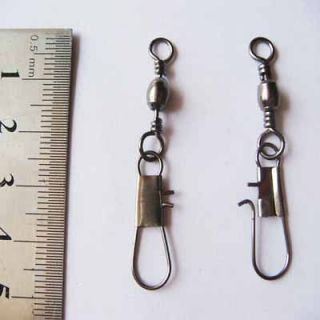 Job 100pcs Barrel Swivels for 10 Sizes+Snaps To All fishing need #1 