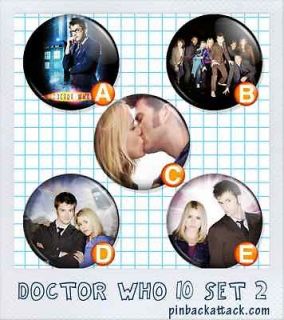DOCTOR WHO Series 10 Set 2 David Tennant, Rose 1 one inch 25mm 