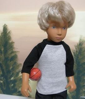 Fits 16 Inch Gregor (Sasha)  Boy Doll Gray & Black Baseball Style 