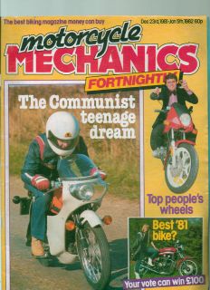   MECHANICS MAGAZINE 23/12/81 YAMAHA XS750,RX125,XX​125,CZ250 SINGLE